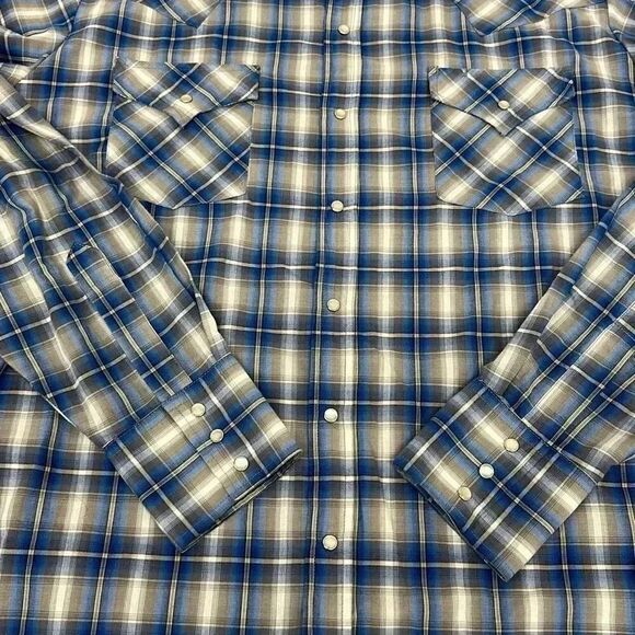 Vintage Ely Cattleman Tall Pearl Snap Button Long Sleeve Shirt - Picture 4 of 5